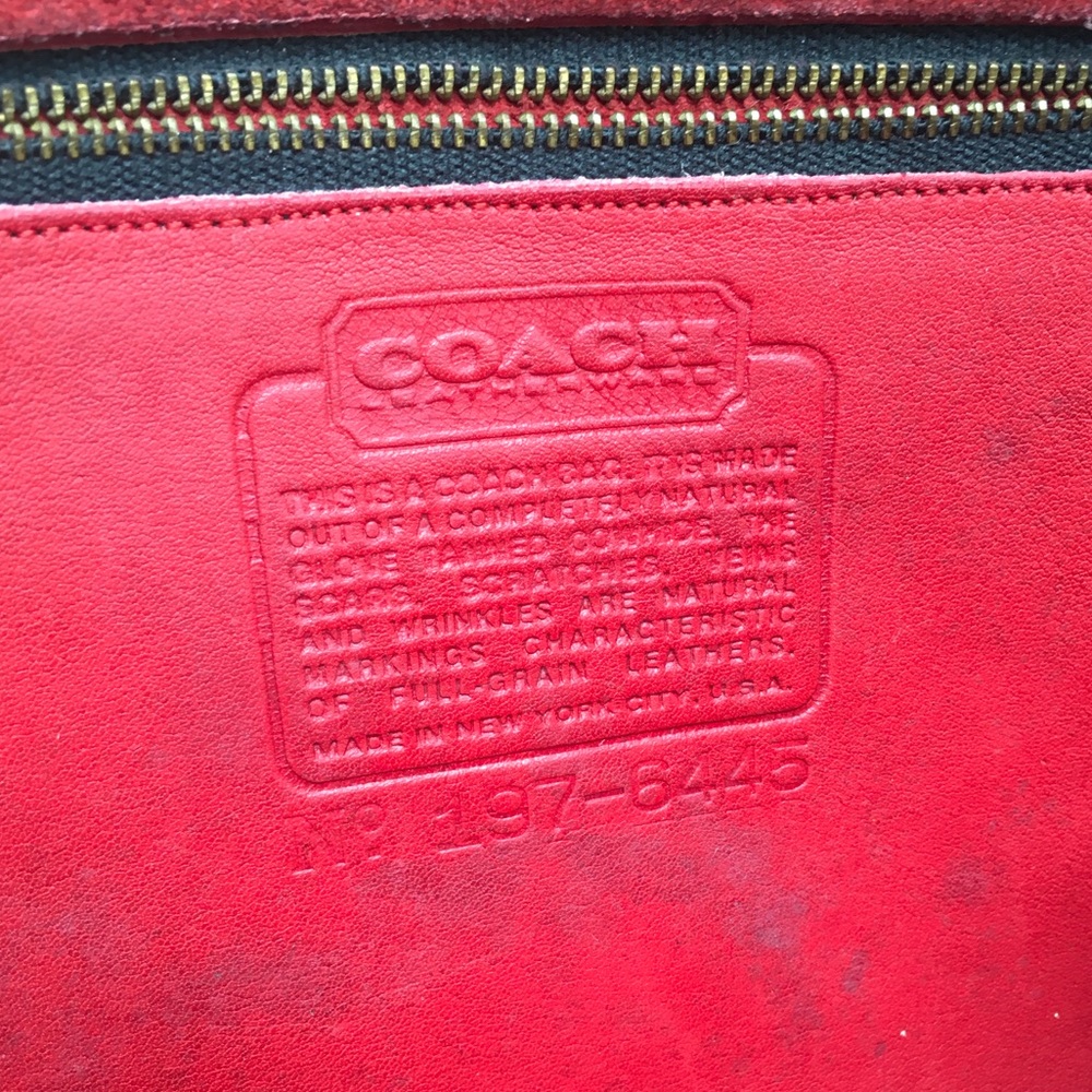 COACH Vintage Leather Flap TurnLock Messenger Shoulder Handbag Red NYC USA Small - Picture 9 of 16